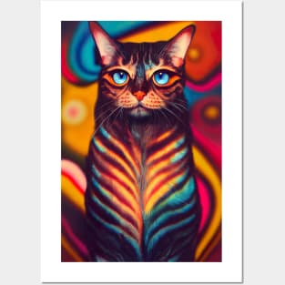 Trippy Psychedelic Cat Posters and Art